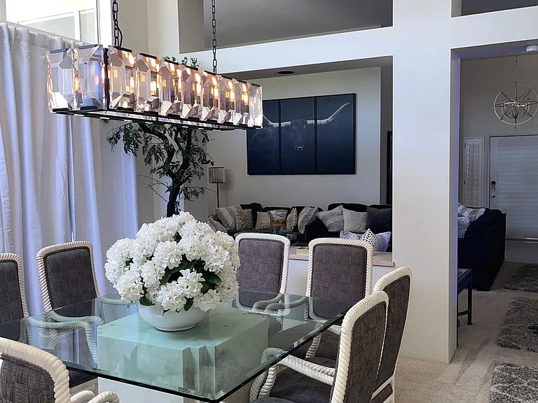 Dining table that seats 8.