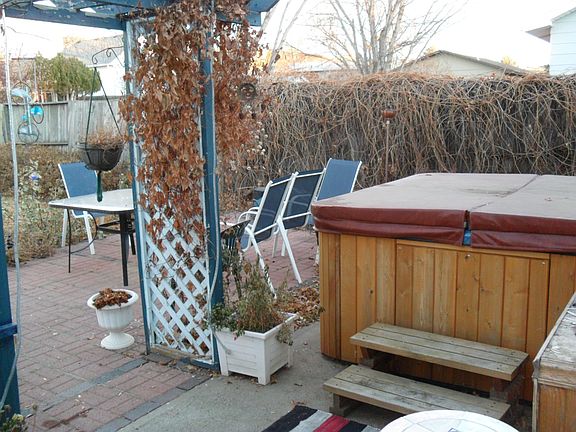 patio and hot tub
