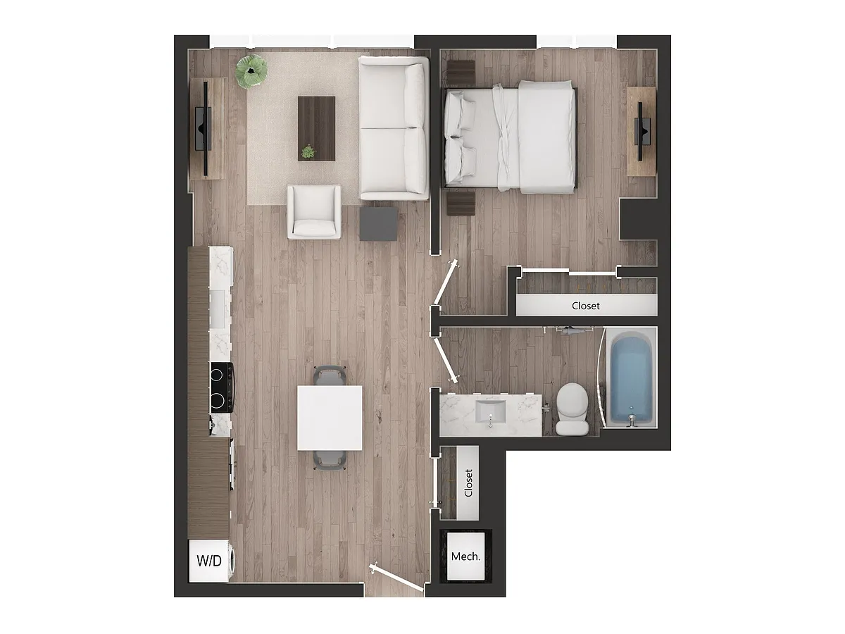 Floor plan 1BD1r