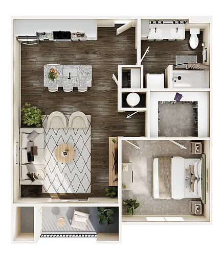 Floor plan 1 Bed/1 Bath