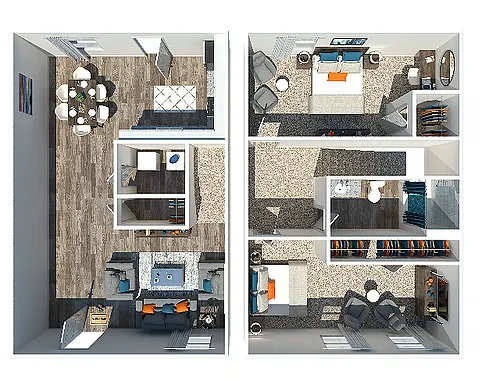Floor plan 2 Bedroom Townhome