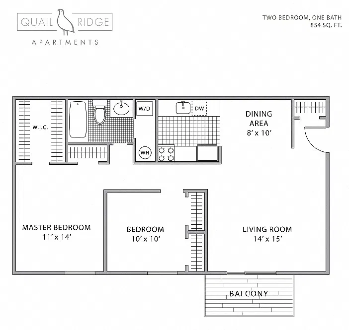 Floor plan 2BR/1BA