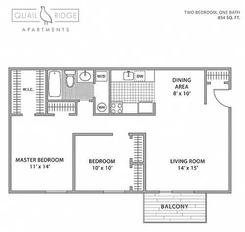 Floor plan 2BR/1BA