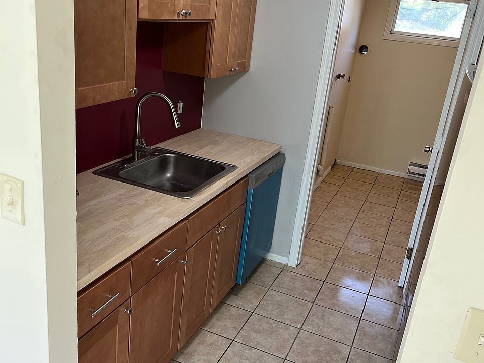 Tile floors in kitchen and bathroom