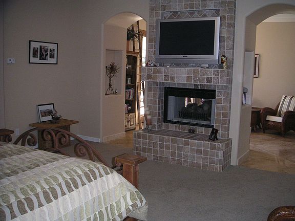 Master bedroom fireplace