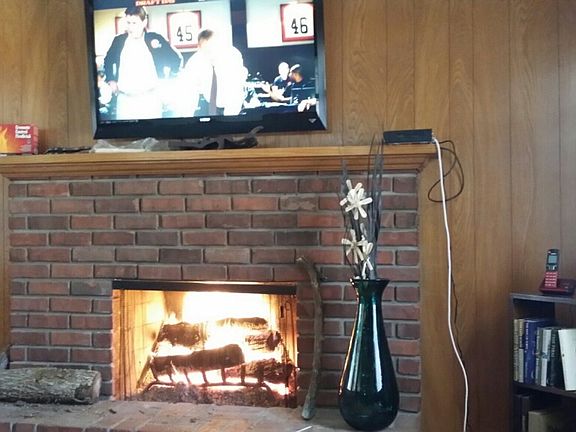 Family room with fireplace
