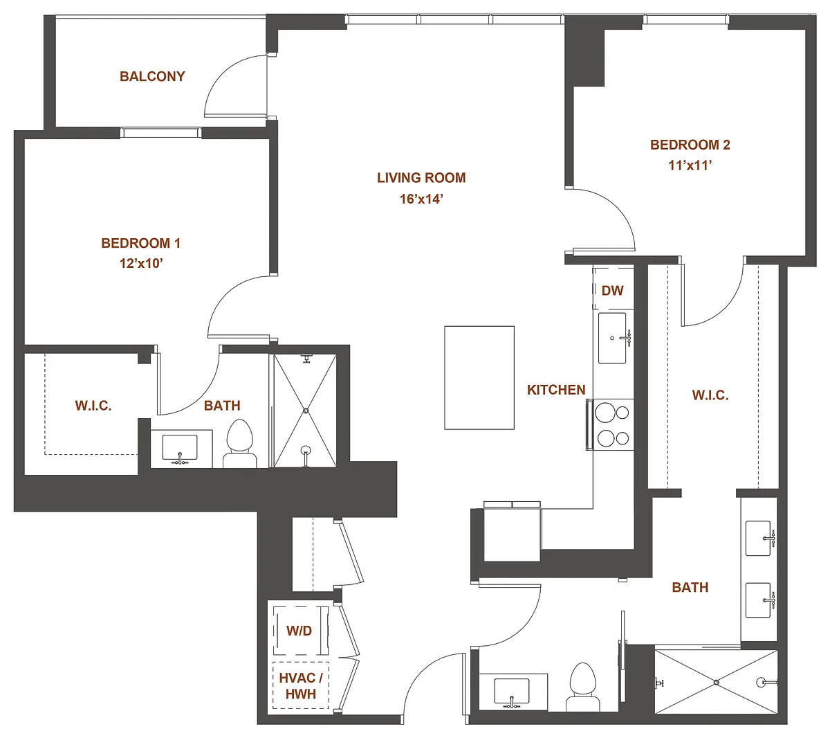 Floor plan 2-B Pent