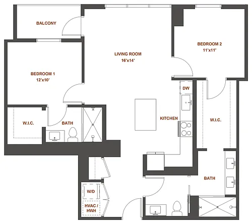 Floor plan 2-B Pent