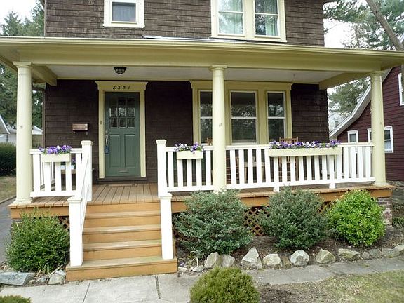Front Porch with new handrails