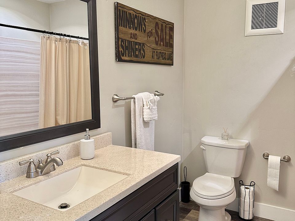 updated bathroom with walk in shower