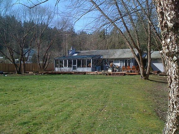 From back yard looking at back of house
