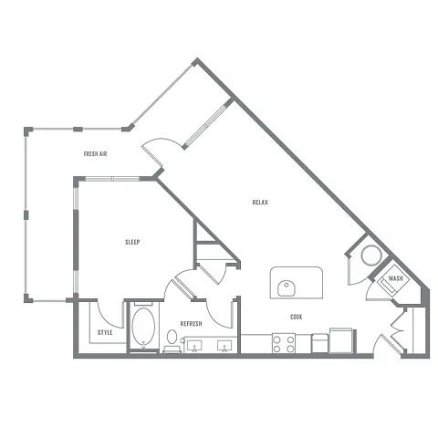 Floor plan Unit A1 Alt 2