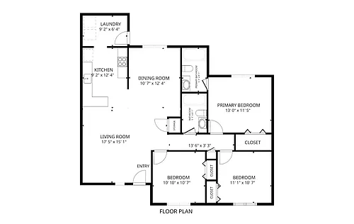 Floor plan 3 Bedroom - 2 Bathrooms