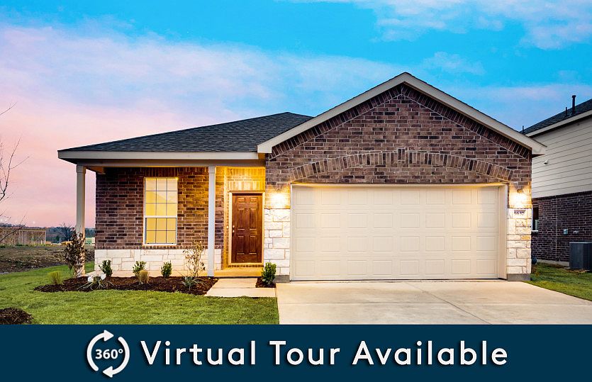The Independence, a one-story home with 2-car garage, shown with Home Exterior Q