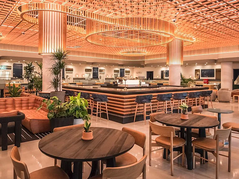 Food hall 3 min walk from apartment. Politan Row Food Hall inside Colony Square