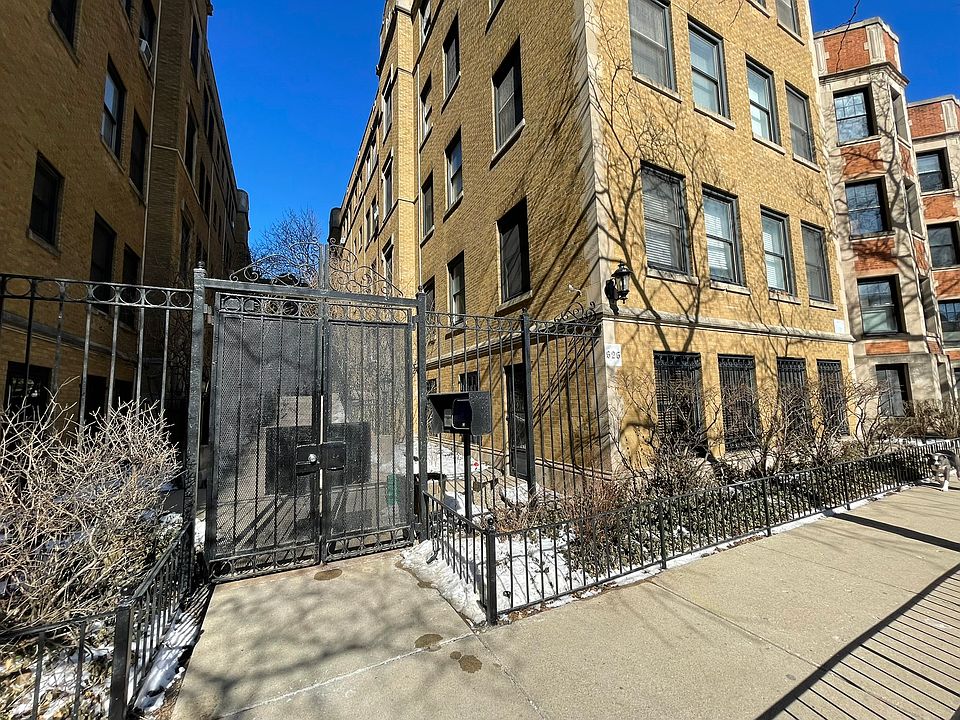 Front of building, security gate