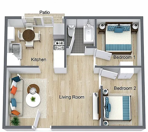 Floor plan Two Bedroom