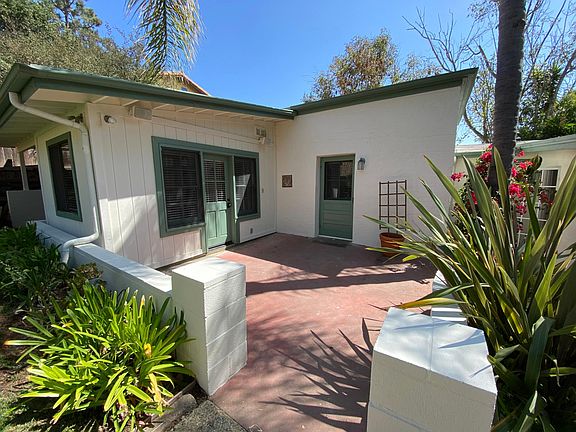 Private patio, front door