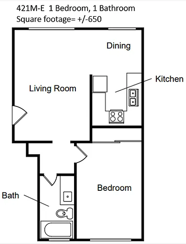 Floor plan 1 Bedrooms