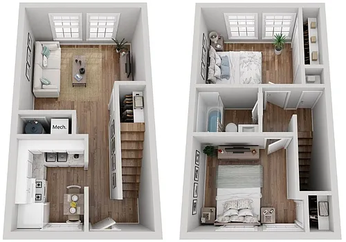 Floor plan 2B/1BA TH Maple