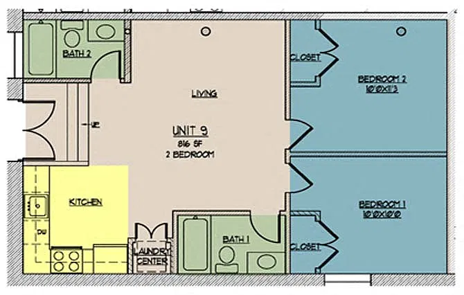 Floor plan The Lofts at One Eleven 109
