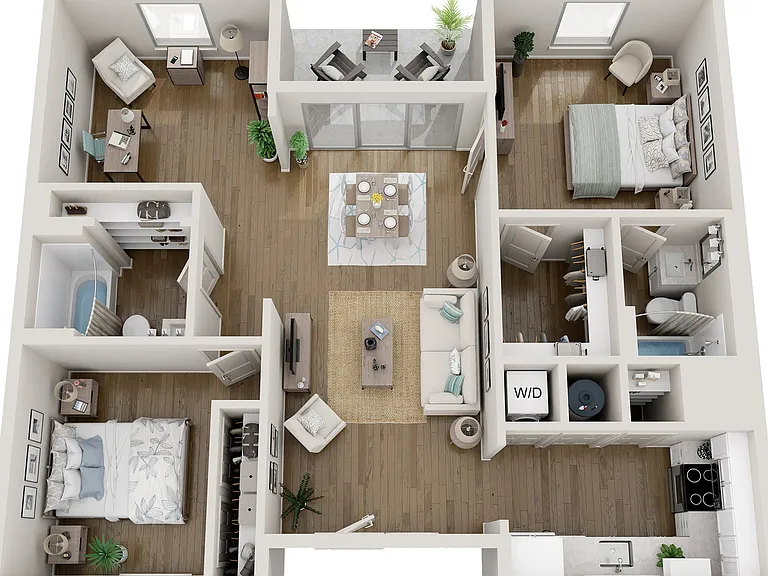 Unit C1 - 3 Bedrooms, 2 Bath Unit C1 - 3 Bedrooms, 2 Bath
