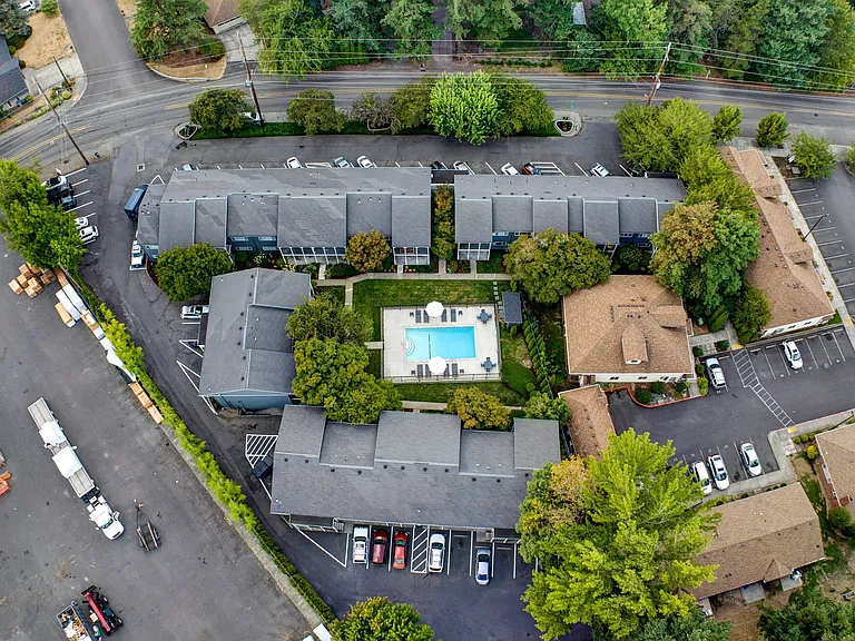 aerial view Sunset Station Apartments Portland Oregon