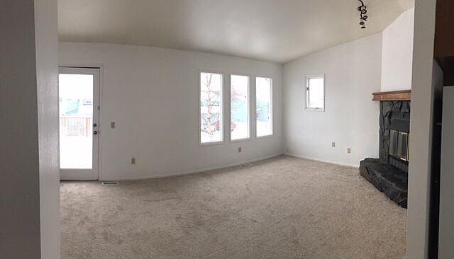 Living room with fireplace