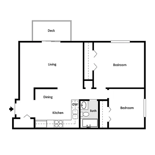 Floor plan 2 Bedroom 3rd Floor