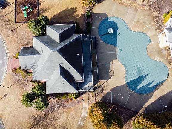 Aerial View of Clubhouse, swimming pool and playground