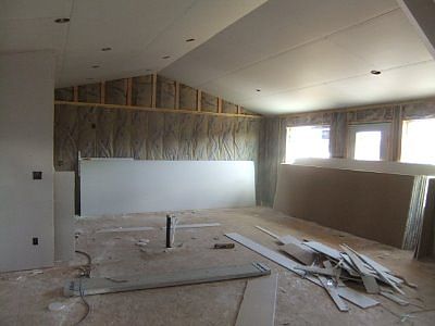 Great Room being sheet rocked