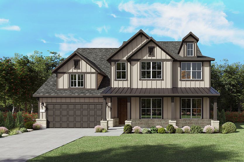 The Electra, a two-story new home design shown with home exterior HC 202