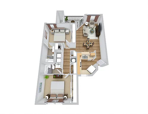 Floor plan Two Bedroom - Upstairs
