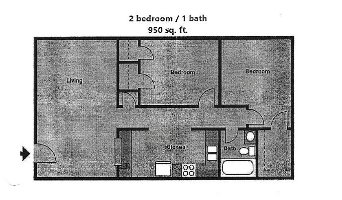 Floor plan 2 Bedroom Apartment