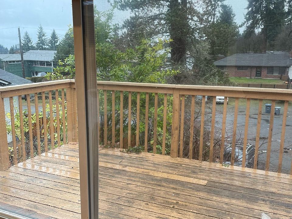 Private deck with entry way.