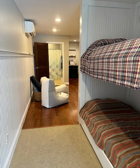 4th room has built in bunkbeds and full bathroom