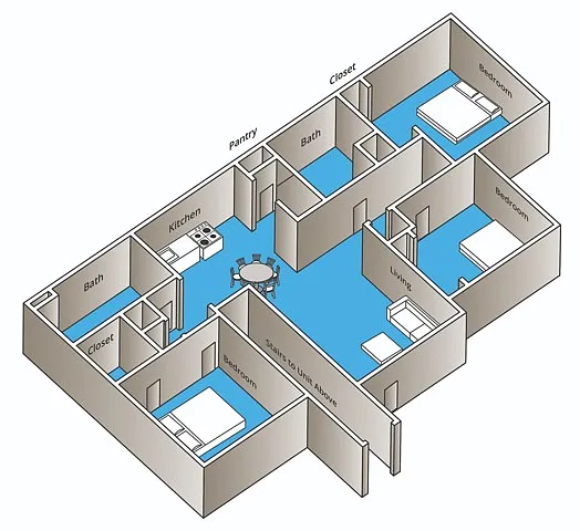 Floor plan 3 BED 2 BATH