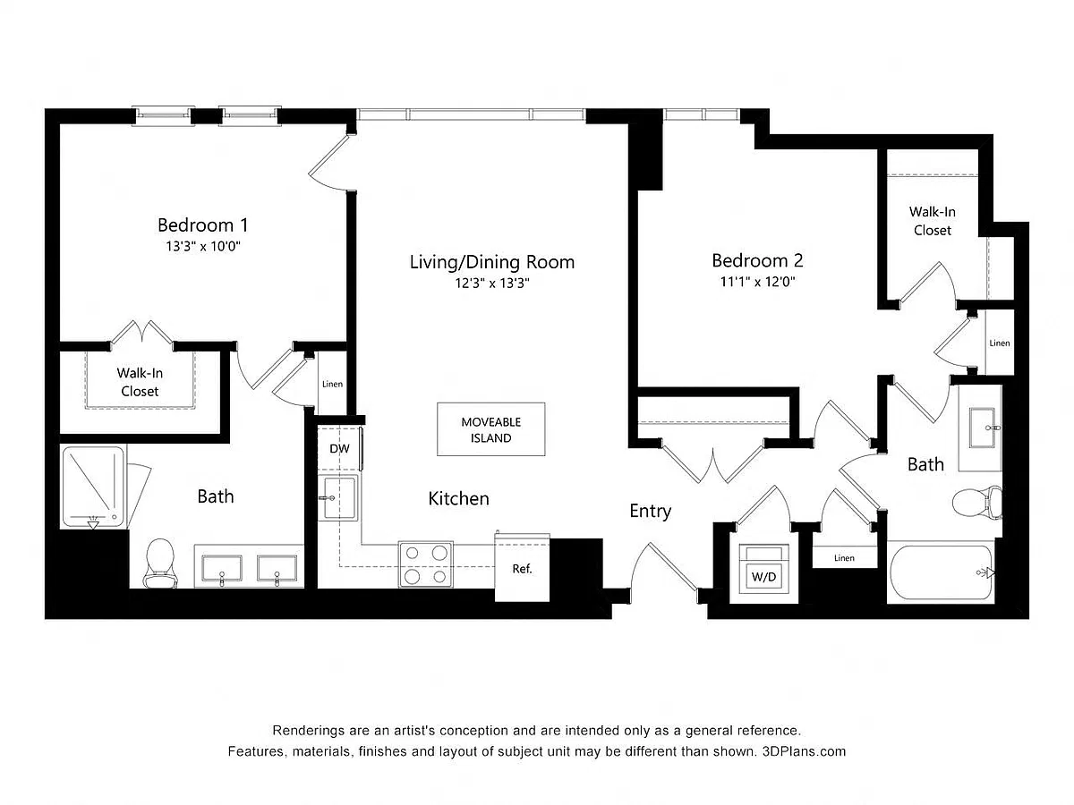 Floor plan C02 - 2 Bedroom