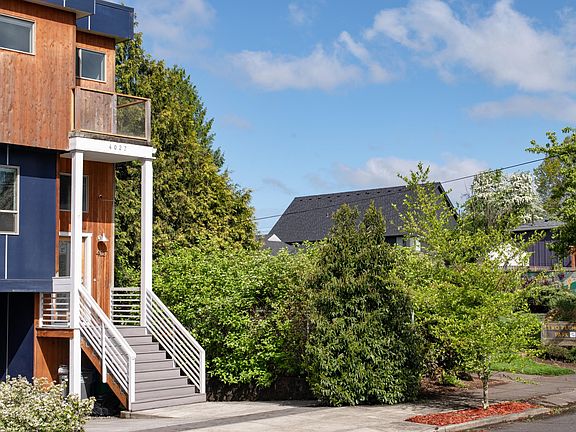 front of house and view into park