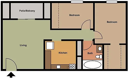 Floor plan New Park - 2 Bedroom