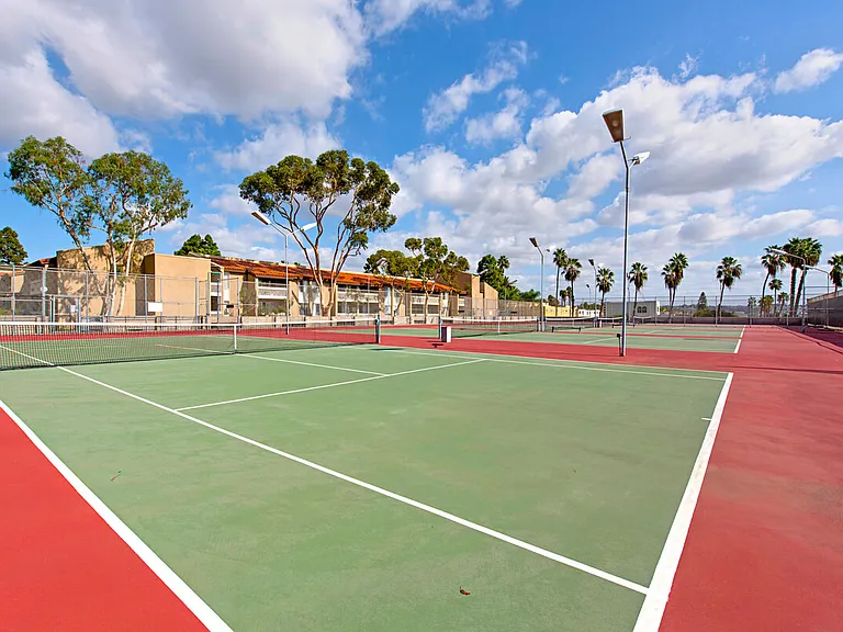tennis courts above parking garage #3