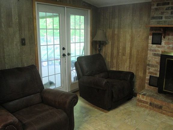 Doors to fenced-in yard