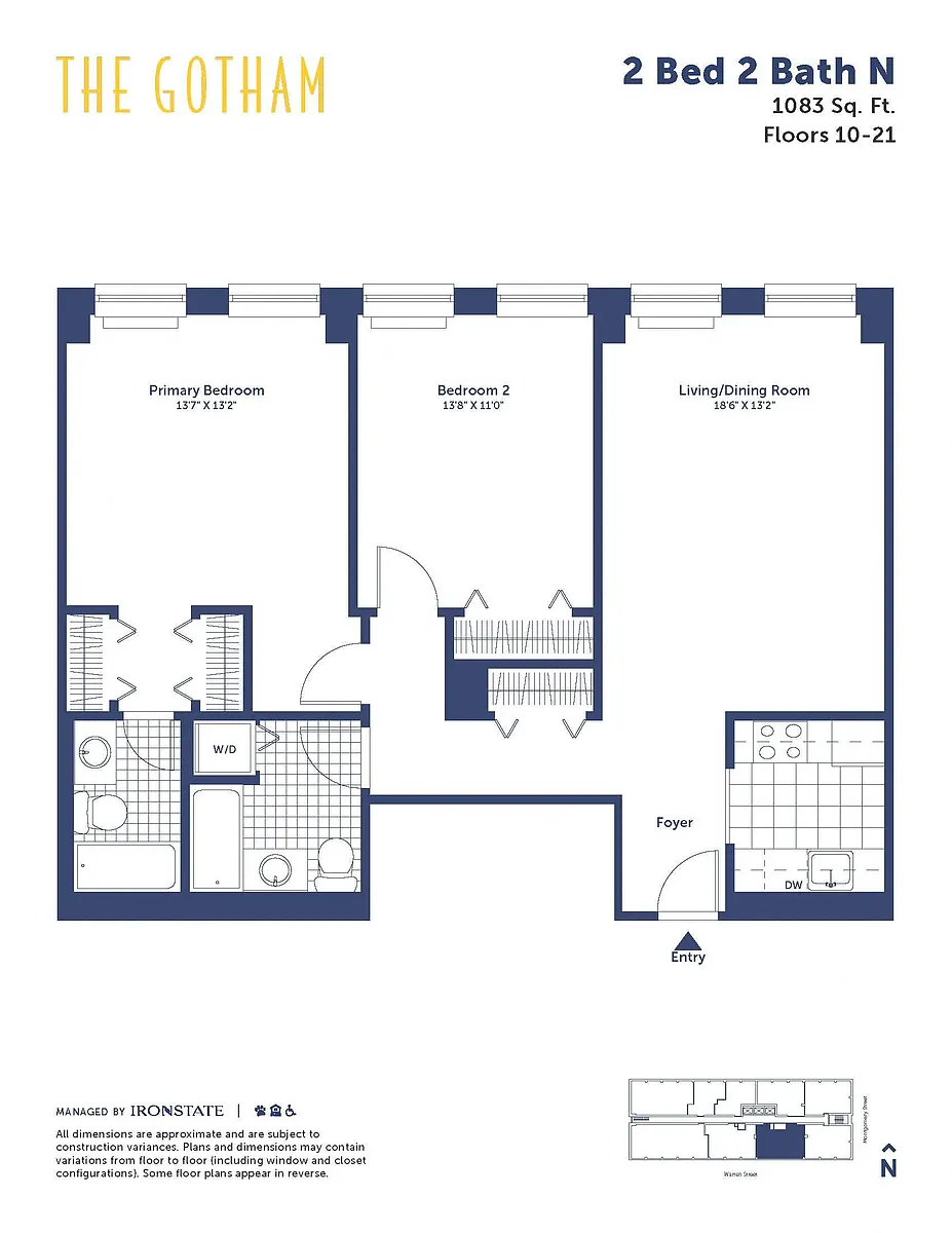 Floor plan 2 Bed 2 Bath N