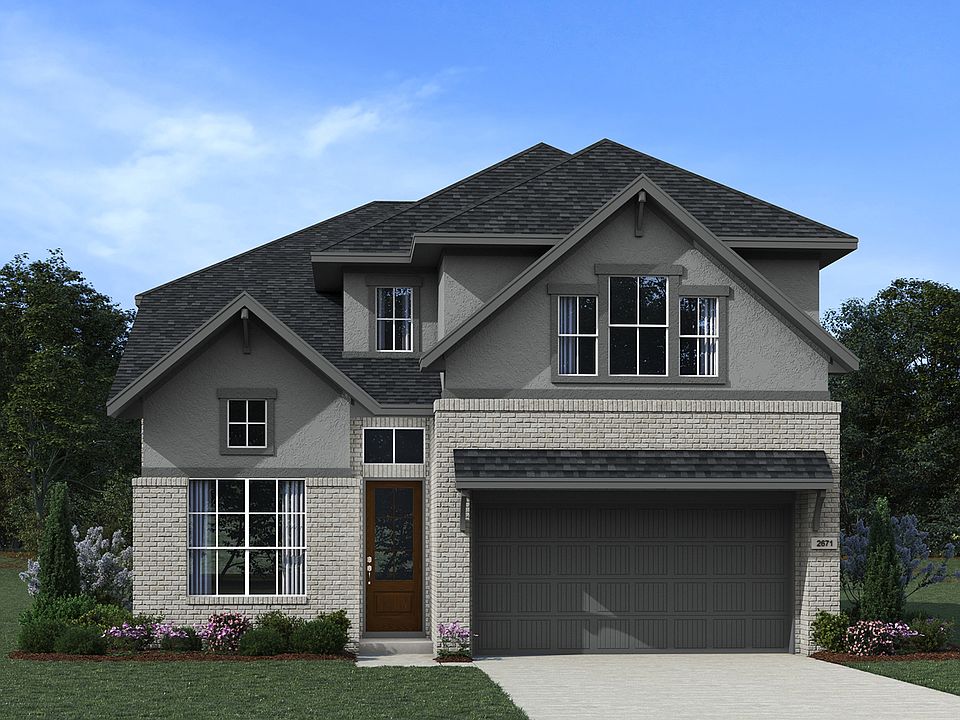 The Laramie Elevation A - Stucco and Brick