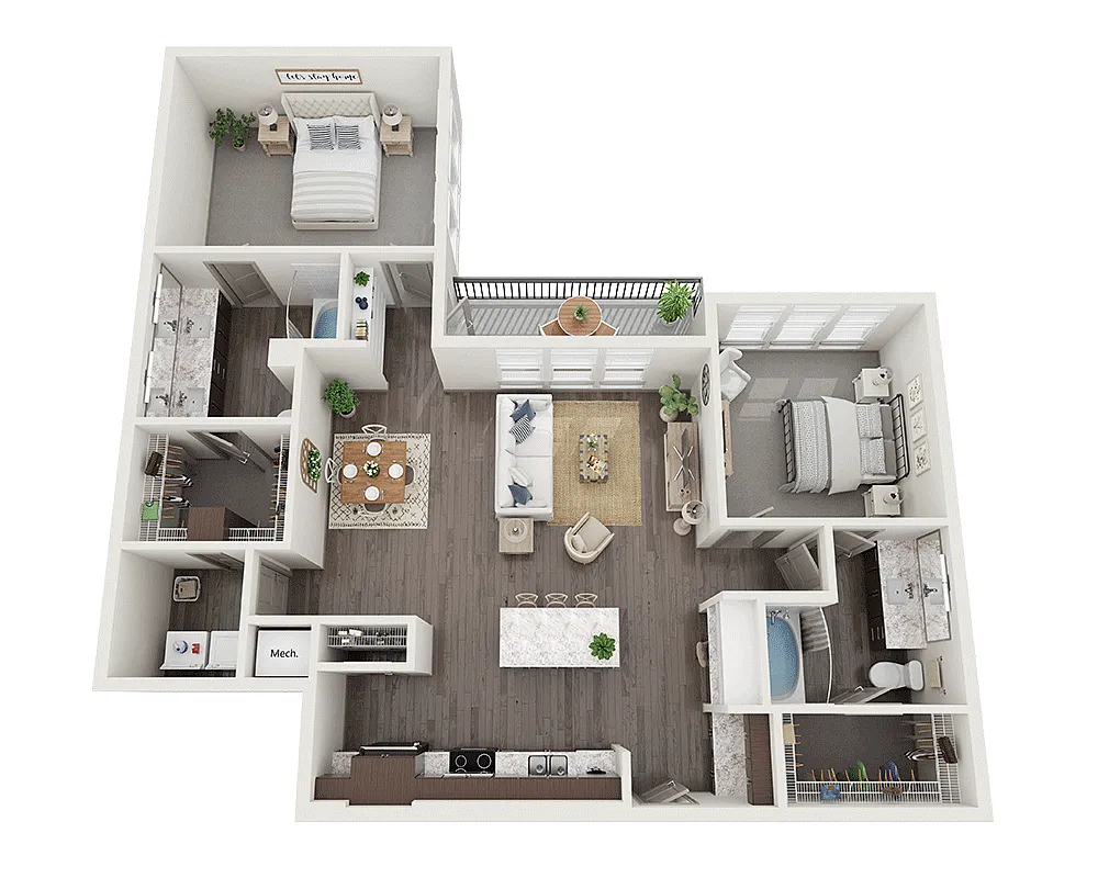 Floor plan Two Bedroom B2M
