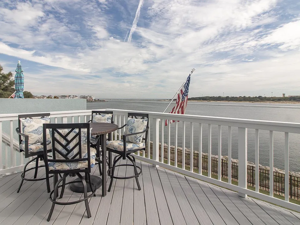 Second-floor Deck with View of Little Creek Channel and Chesapeake Bay