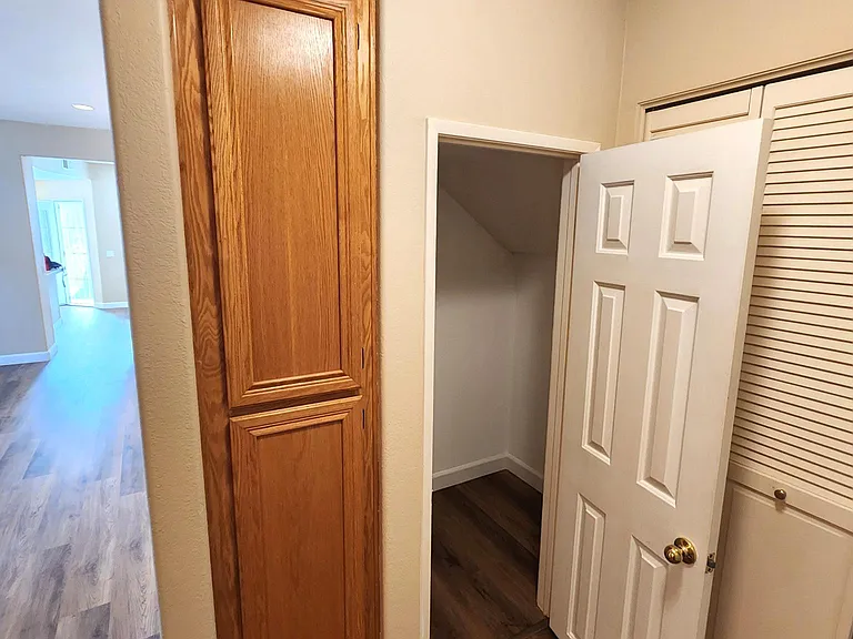 Under-stairs storage is nice to have