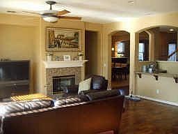 Separate bar area in center of floor plan.