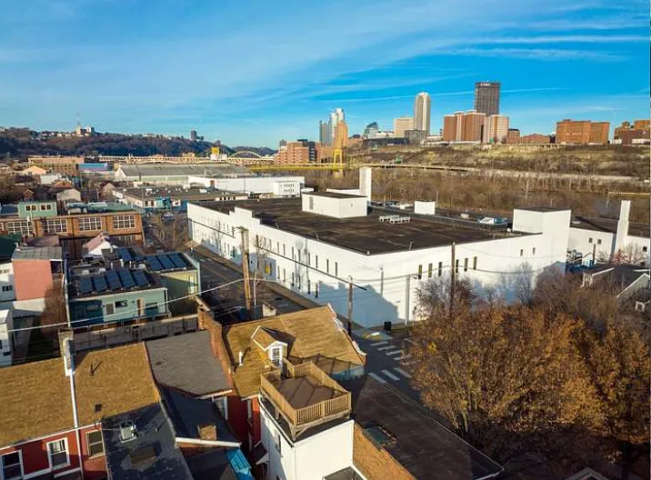 Overhead view of rooftop deck