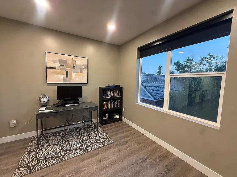 Office space next to the kitchen island